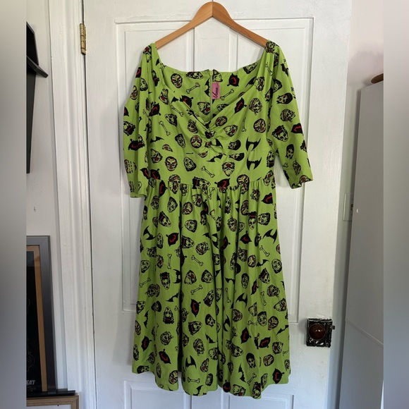 Monster Print Wicked Swing Dress Micheline Pitt Vixen 2XL - Picture 2 of 7